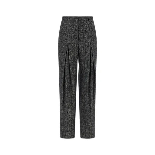 High Waisted Pleated Wide-Leg Trousers
