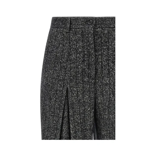 High Waisted Pleated Wide-Leg Trousers