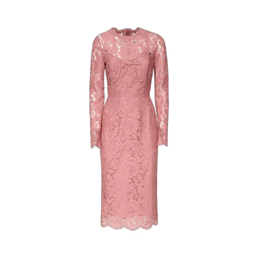 Lace Detailed Long Sleeved Midi Dress