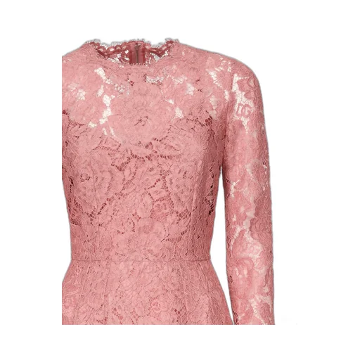 Lace Detailed Long Sleeved Midi Dress