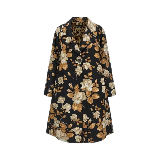 Rose Printed Long-Sleeved Coat