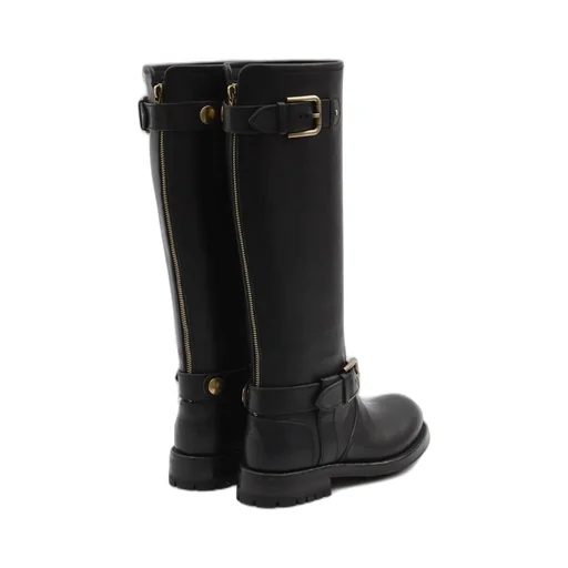Buckle Detailed Biker Boots