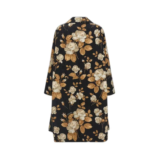 Rose Printed Long-Sleeved Coat