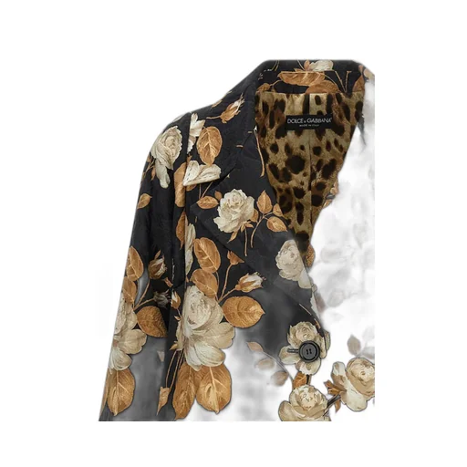Rose Printed Long-Sleeved Coat