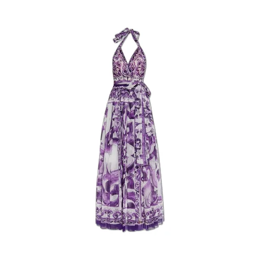 Majolica Printed Long Chiffon Dress