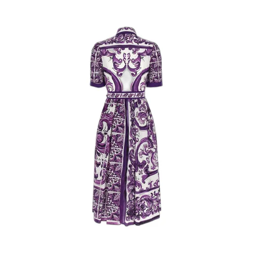 Majolica Printed Short-Sleeved Midi Dress