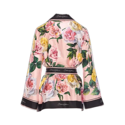 Floral Printed Twill Pajama Shirt