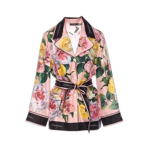 Floral Printed Twill Pajama Shirt