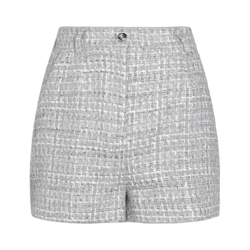 High-Waist Tweed Shorts