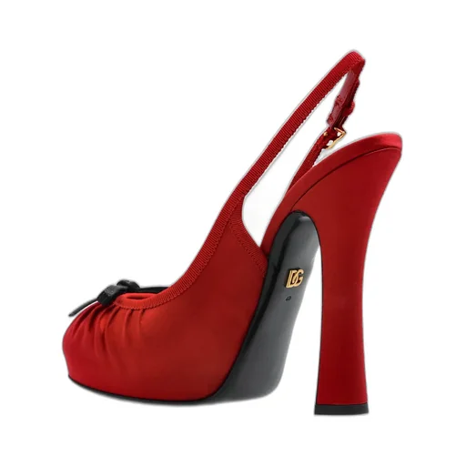 Bow Detailed Satin Slingbacks