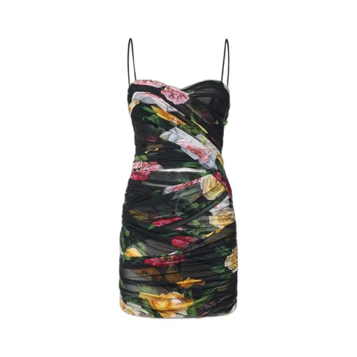 Floral Printed Spaghetti Strap Mini Dress