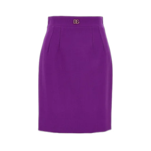 Dg Logo Plaque Midi Pencil Skirt
