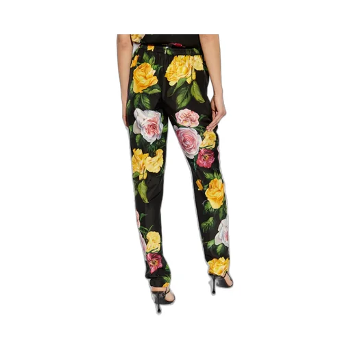 Floral Printed Elastic Waist Pants