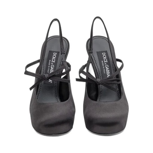 Bow Detailed Satin Platform Slingback Pumps