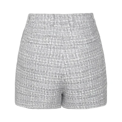 High-Waist Tweed Shorts