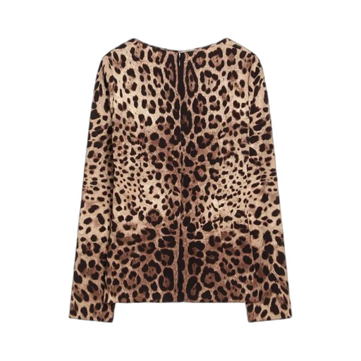 Leopard Printed Charmeuse Top