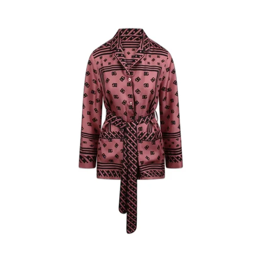 All-Over Dg Logo Scarf Printed Twill Pajama Shirt