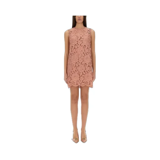A-Line Sleeveless Mini Lace Dress