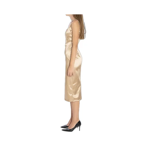 Pleat Detailed Sleeveless Midi Dress