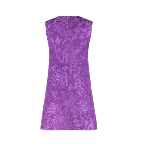Floral Jacquard Sleeveless Mini Dress