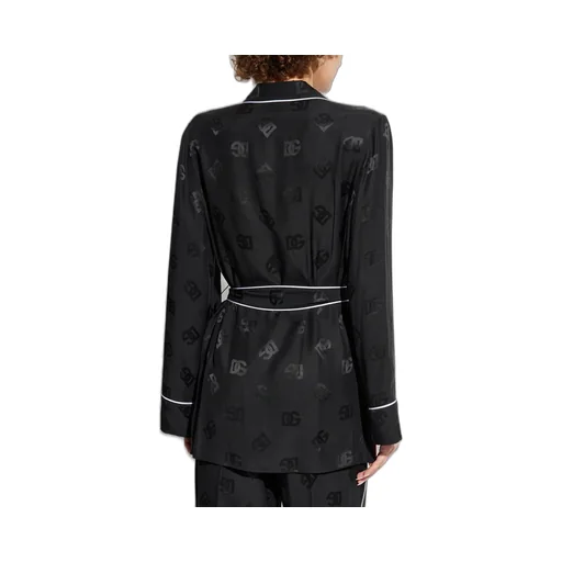All-Over Dg Logo Jacquard Pajama Satin Shirt