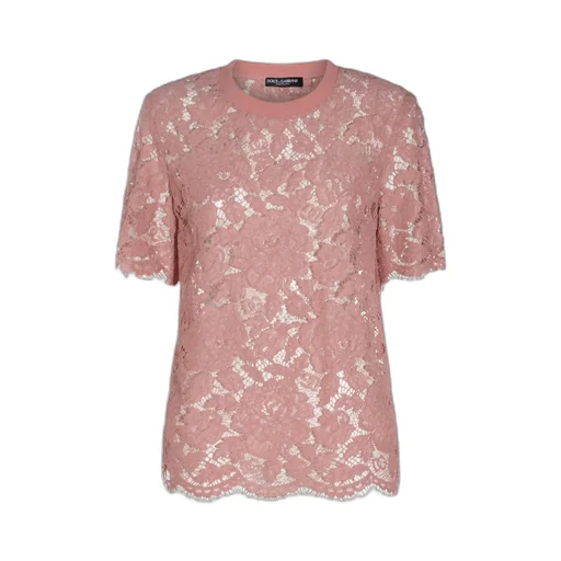 Short-Sleeved Cordonetto Lace T-Shirt