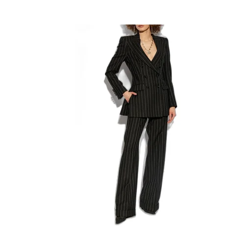Straight Leg Pinstriped Pants