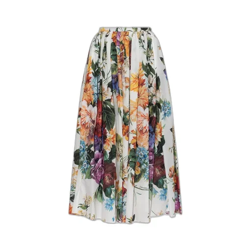 Floral Printed Pleated Midi Skirt