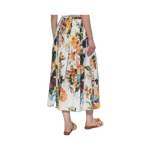 Floral Printed Pleated Midi Skirt