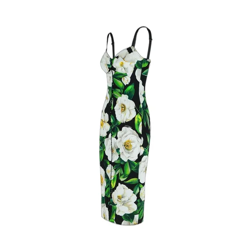 Floral Printed Mini Bustier Dress