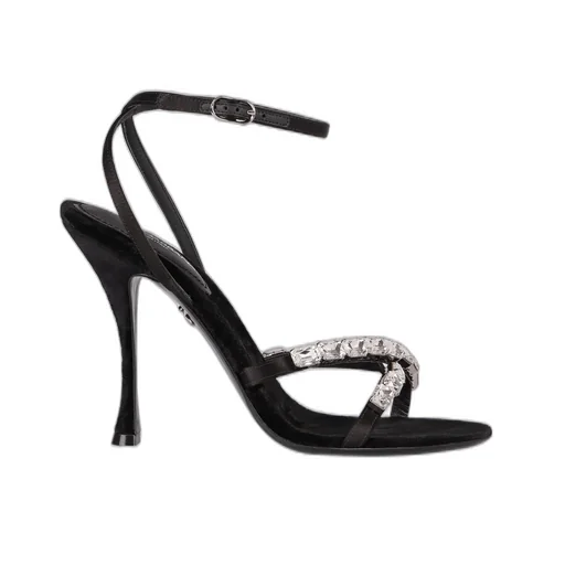 Embellished Satin Sandals