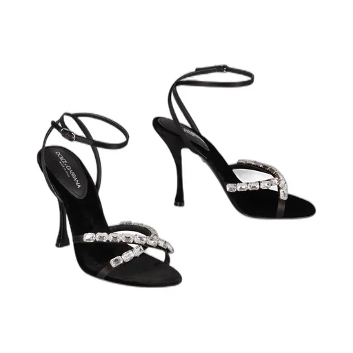 Embellished Satin Sandals