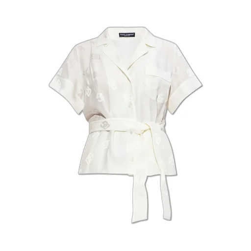 All-Over Dg Logo Jacquard Satin Shirt