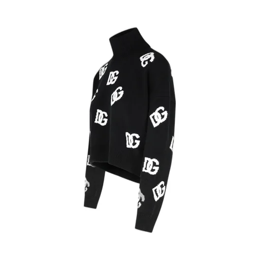 Dg Logo Intarsia High Neck Sweater
