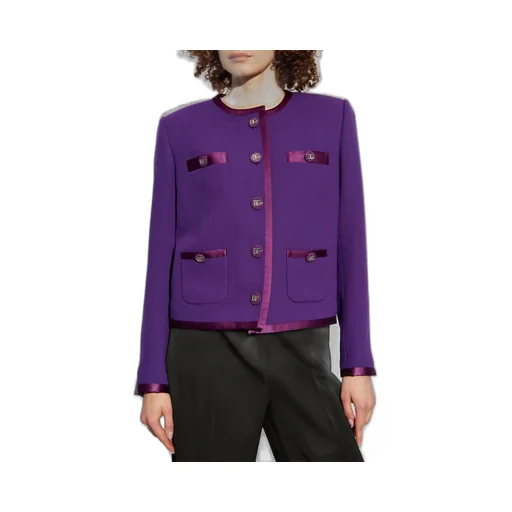 Single-Breasted Crepe Jacket