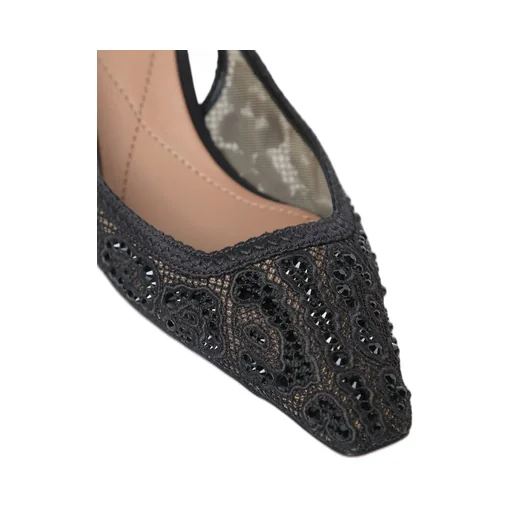 Leopard Printed Lace Slingbacks
