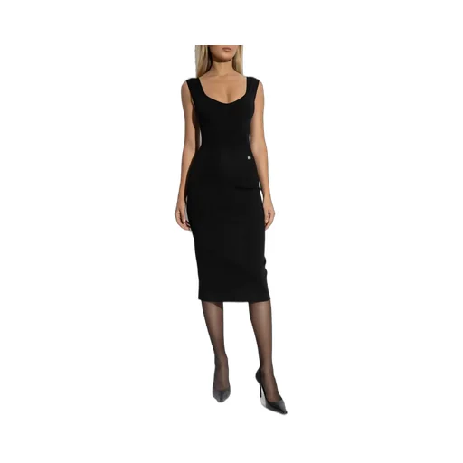 Dg Logo Plaque Sleeveless Knitted Dress