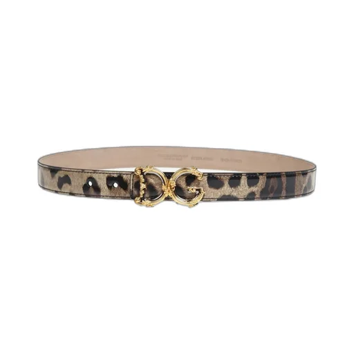 Dg Plaque Leopard Print Belt