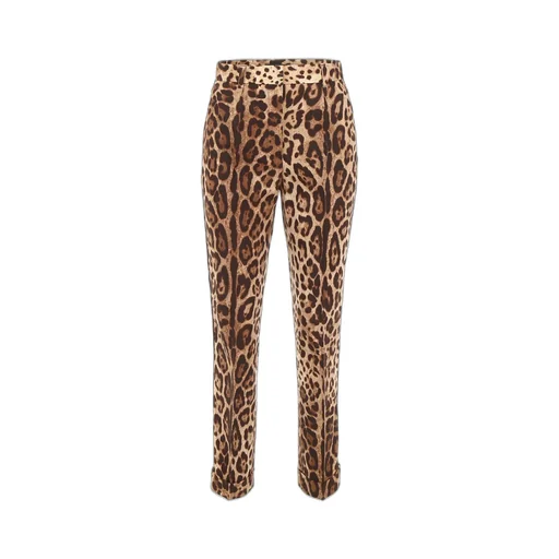 Leopard Printed High-Waist Trousers