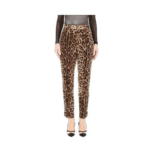 Leopard Printed High-Waist Trousers