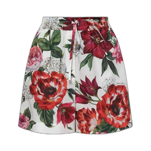 Flower Printed Poplin Shorts