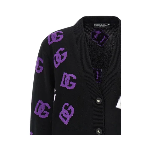 Logo Intarsia Knitted Cardigan