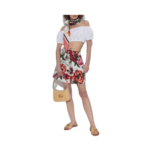 Flower Printed Poplin Shorts