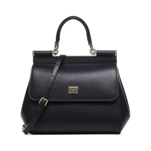 Logo Plaque Foldover Top Tote Bag