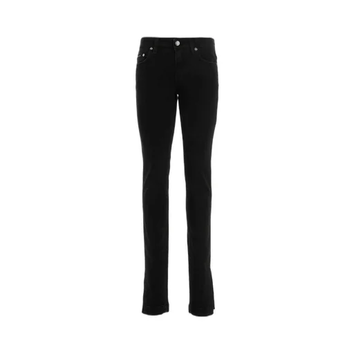Logo-Plaque Stretch Denim Jeans