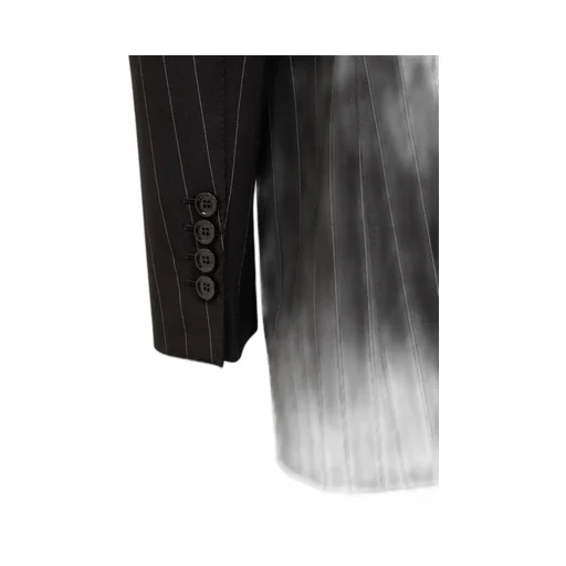 Pinstriped Single-Breasted Tailored Blazer