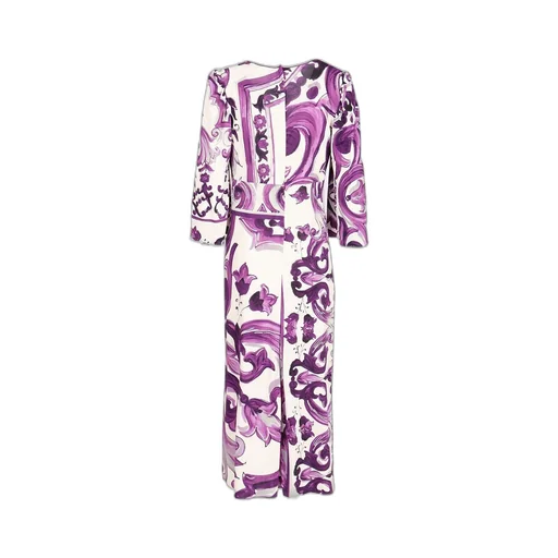 Majolica Printed V-Neck Midi Dress