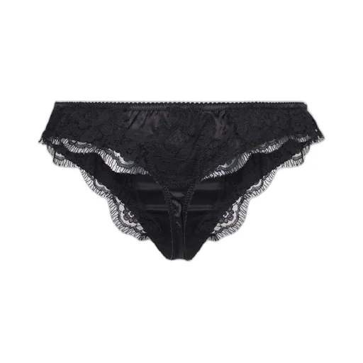 Lace Detailed Satin Thong