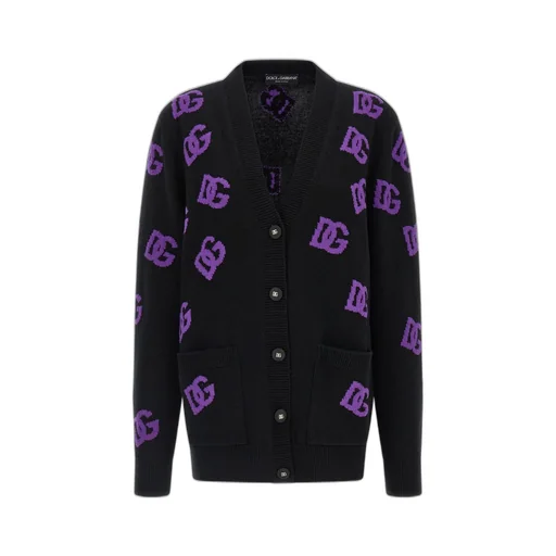 Logo Intarsia Knitted Cardigan