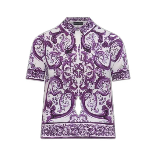 Majolica Printed Short-Sleeved Polo Shirt